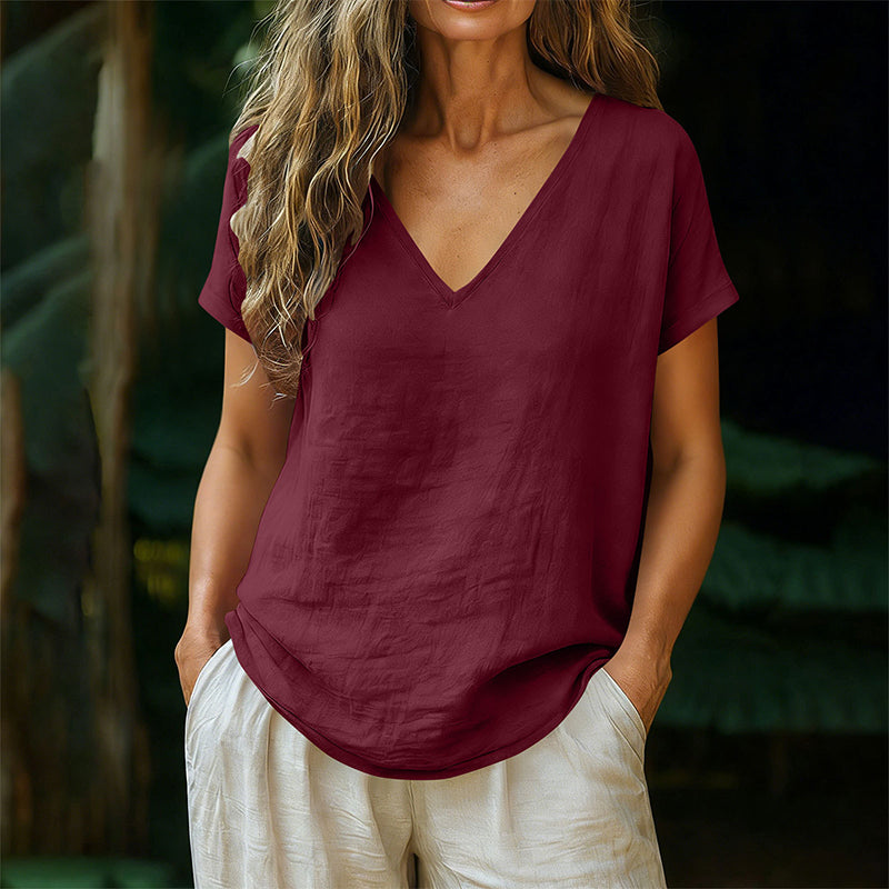 Norrah | Camiseta de Manga Corta Con Cuello en V