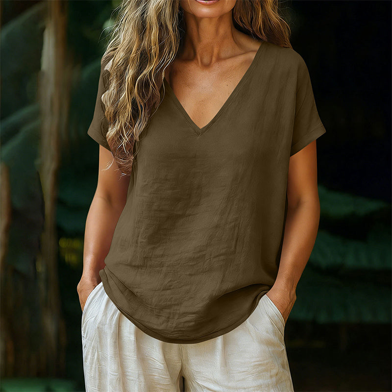 Norrah | Camiseta de Manga Corta Con Cuello en V