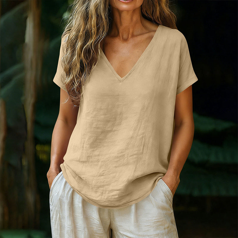 Norrah | Camiseta de Manga Corta Con Cuello en V