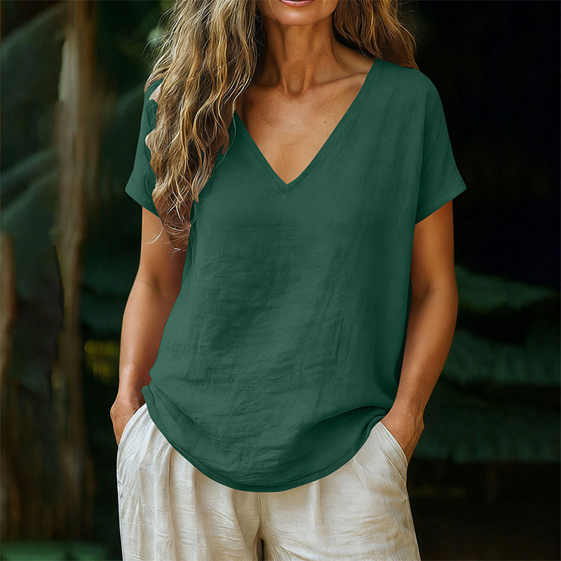 Norrah | Camiseta de Manga Corta Con Cuello en V