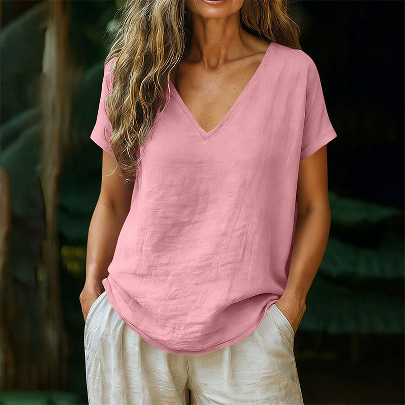 Norrah | Camiseta de Manga Corta Con Cuello en V