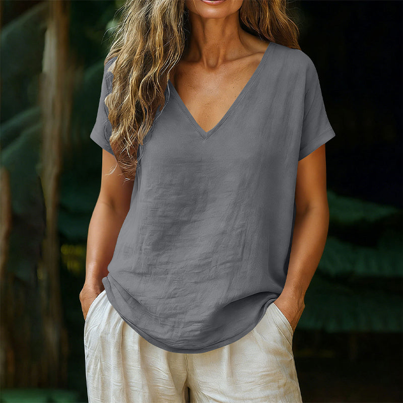 Norrah | Camiseta de Manga Corta Con Cuello en V