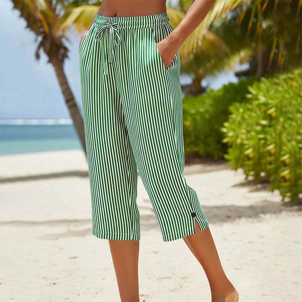 Neriah | Pantalones Cortos De Corte Recto a Rayas Con Cordón
