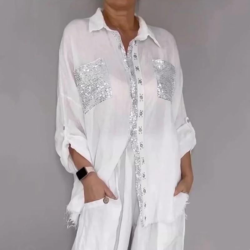 Lizy | Conjunto De Camisa Y Pantalón Con Lentejuelas