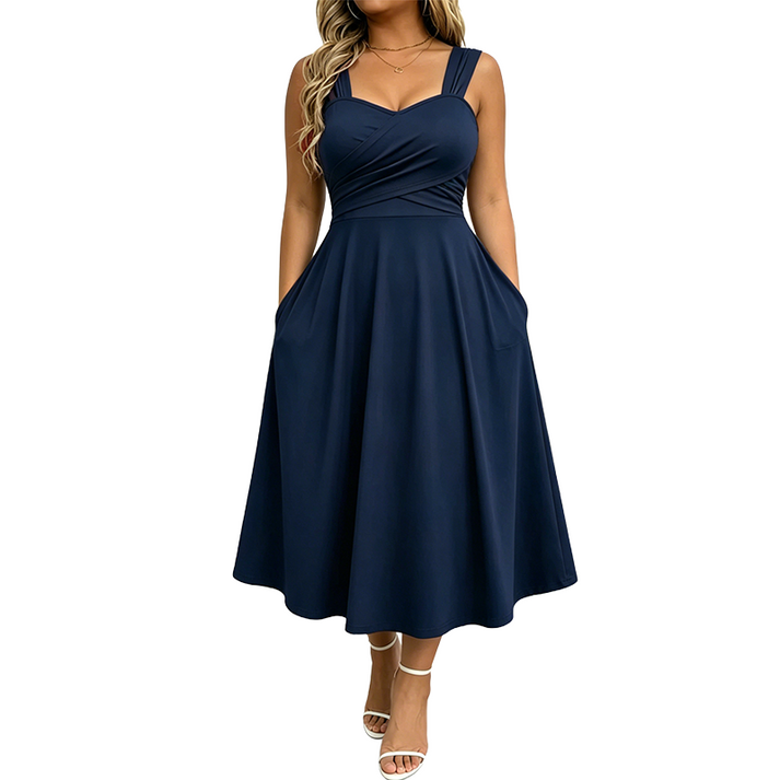 Katjaa | Vestido MIDI Sin Mangas Con Escote Corazón