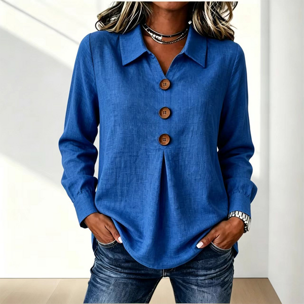 Moriah | Blusa De Manga Larga Con Cuello Y Botones en La Parte Delantera