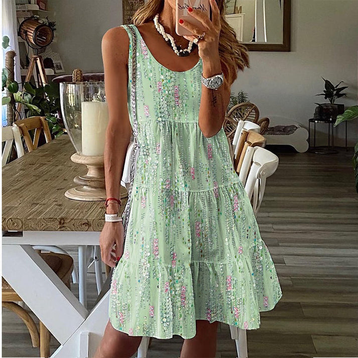 Jada | Vestido Sin Mangas en Capas Con Escote Redondeado