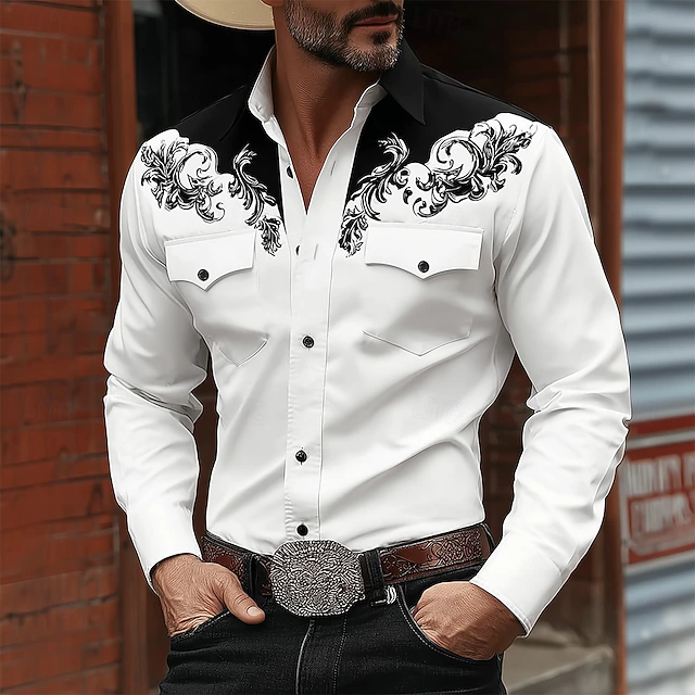 Leif | Camisa Western Bordada De Manga Larga