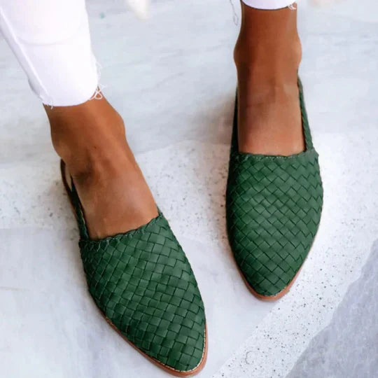 Leia | Zapatos Planos Tipo Mule de Tejido