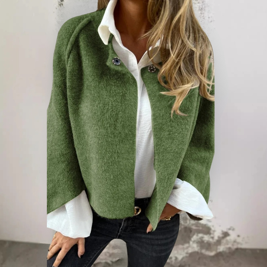 Henrike | Chaqueta Corta de Cuello Redondo y Manga Larga