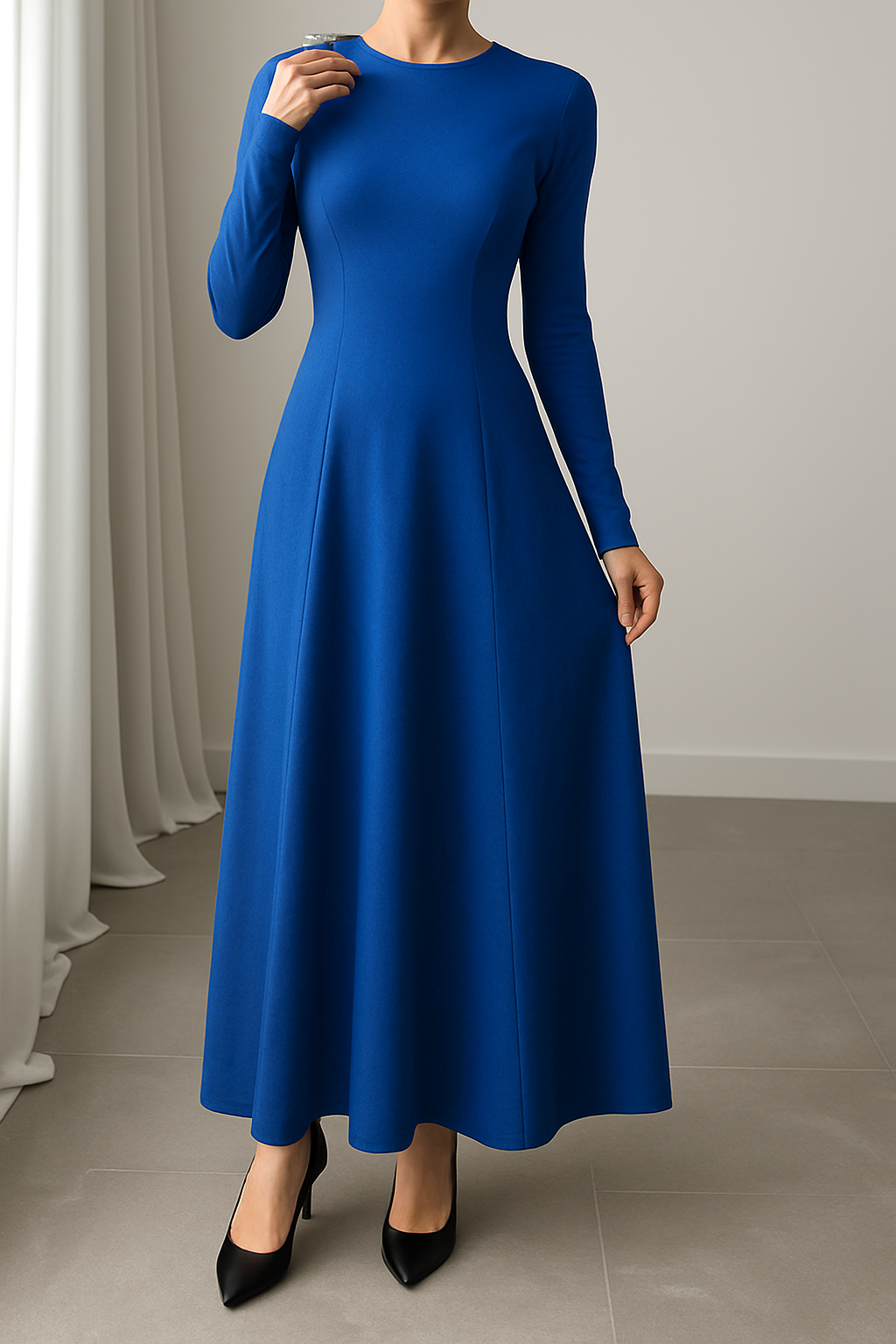 Fridah | Vestido Maxi Estampado Leopardo Manga Larga