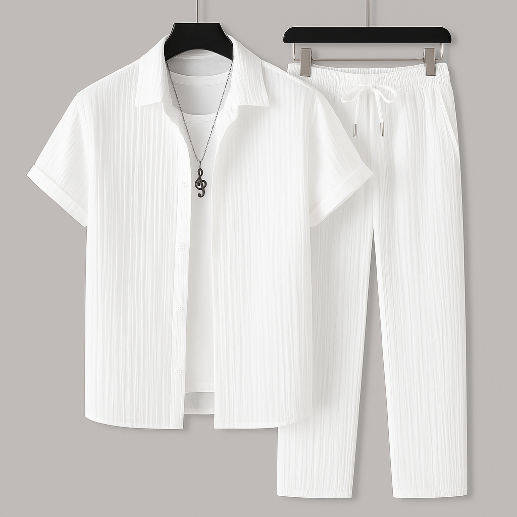 Pánfilo - Conjunto de Camiseta de manga corta Holgada y Pantalones con Cordón