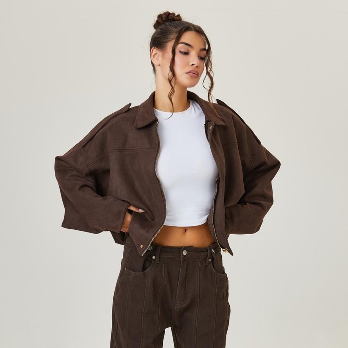 Talieenna | Chaqueta Bomber Oversized Estilo Vintage