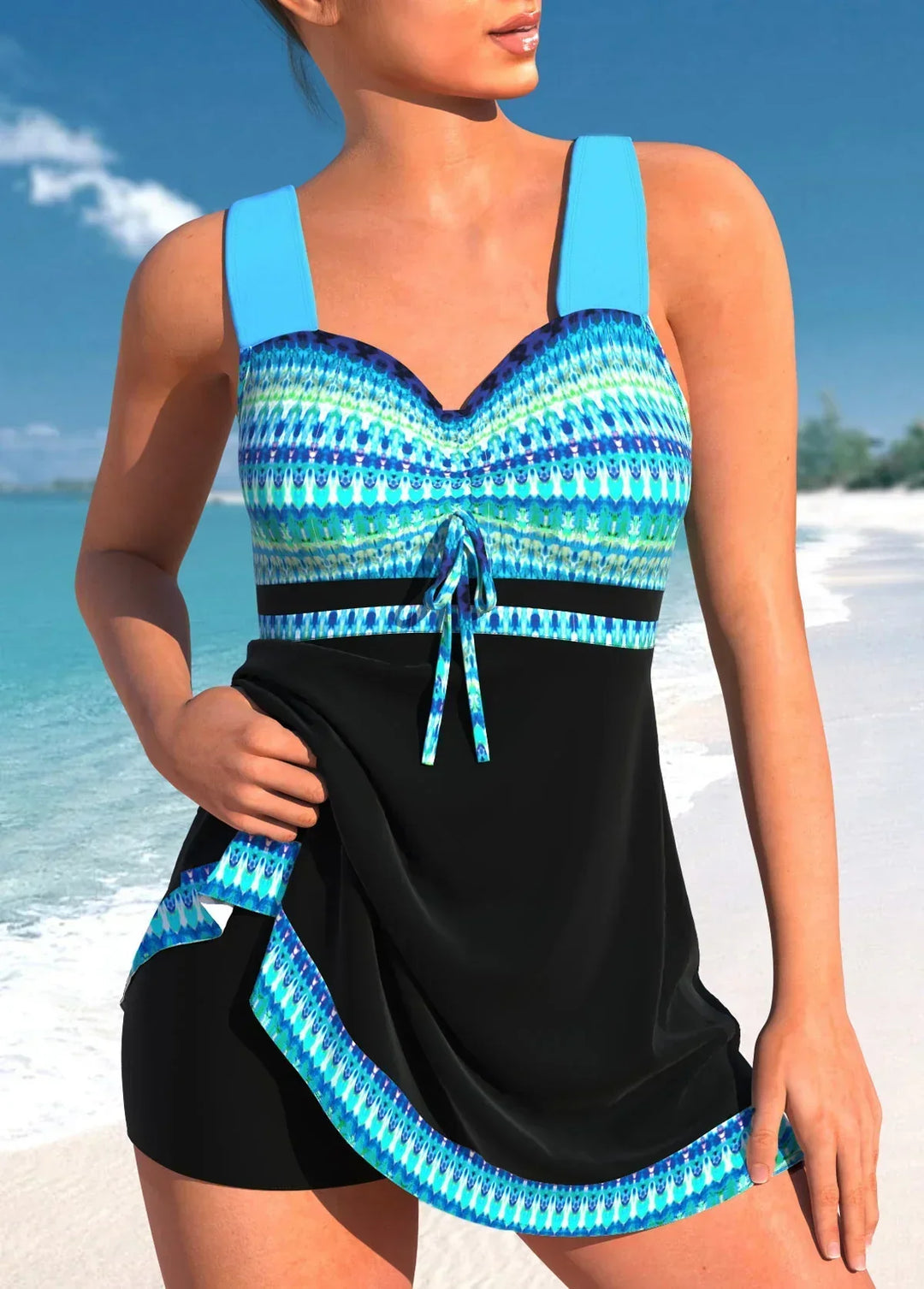 Rocio | Vestido de Baño Estampado con Falda