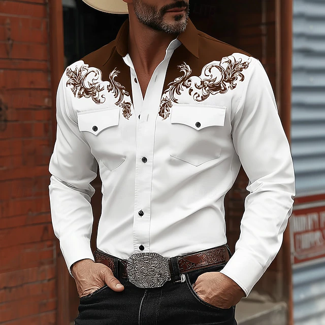 Leif | Camisa Western Bordada De Manga Larga
