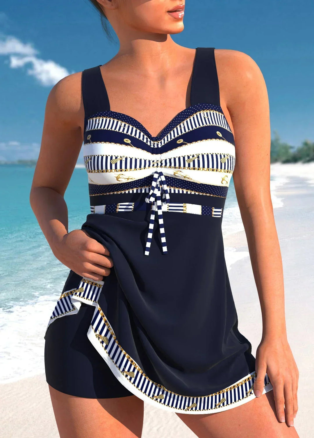 Rocio | Vestido de Baño Estampado con Falda